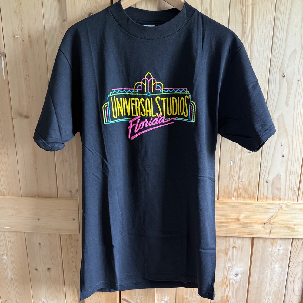 Vintage 1996 Universal Studios Florida Neon Marquee T-Shirt Mens Large Black NWT
